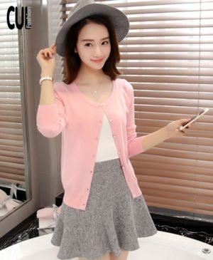 Áo Khoác Cardigan Cổ Tròn